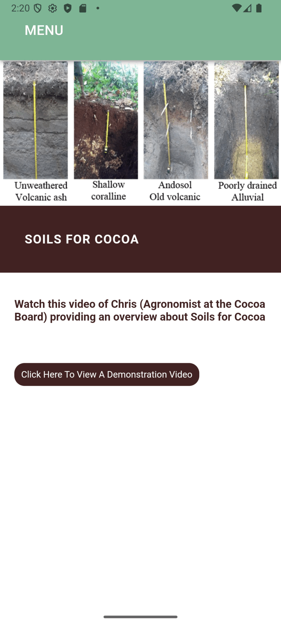 PNG Cocoa Mobile App and Extension Material - Cocoa Research Science